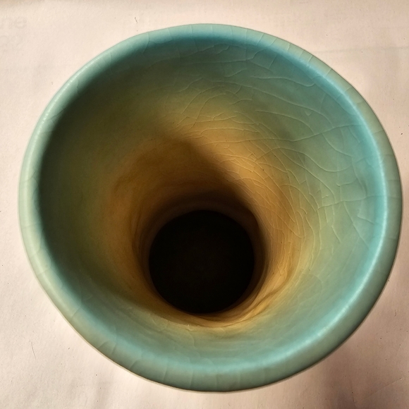 Roseville Vase # 381- 6 Inch Apple Blossom 1930's - Picture 2 of 9